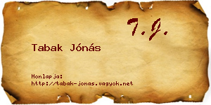 Tabak Jónás névjegykártya